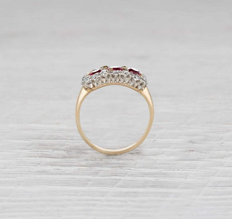 Edwardian Three Stone Ruby Ring