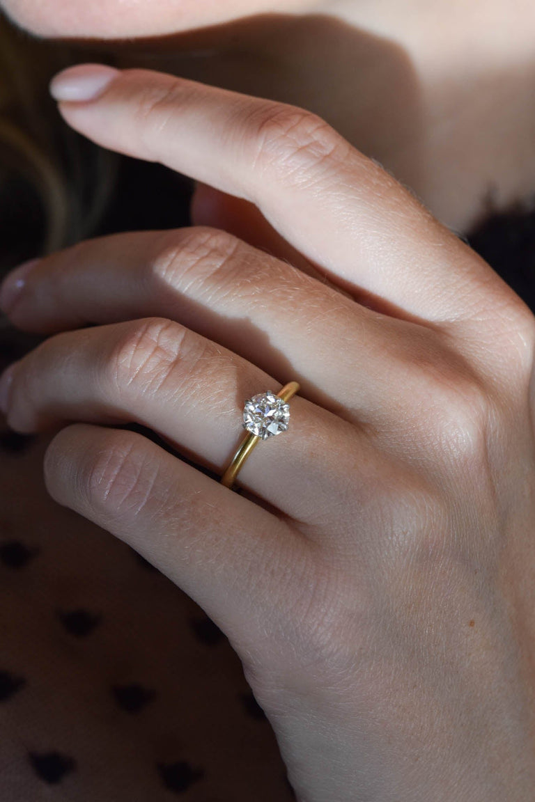 Edwardian Tiffany & Co. 1.21 Carat Old European Cut Diamond Vintage Engagement Ring