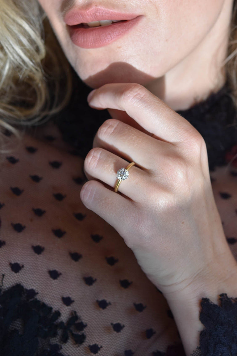 Edwardian Tiffany & Co. 1.21 Carat Old European Cut Diamond Vintage Engagement Ring