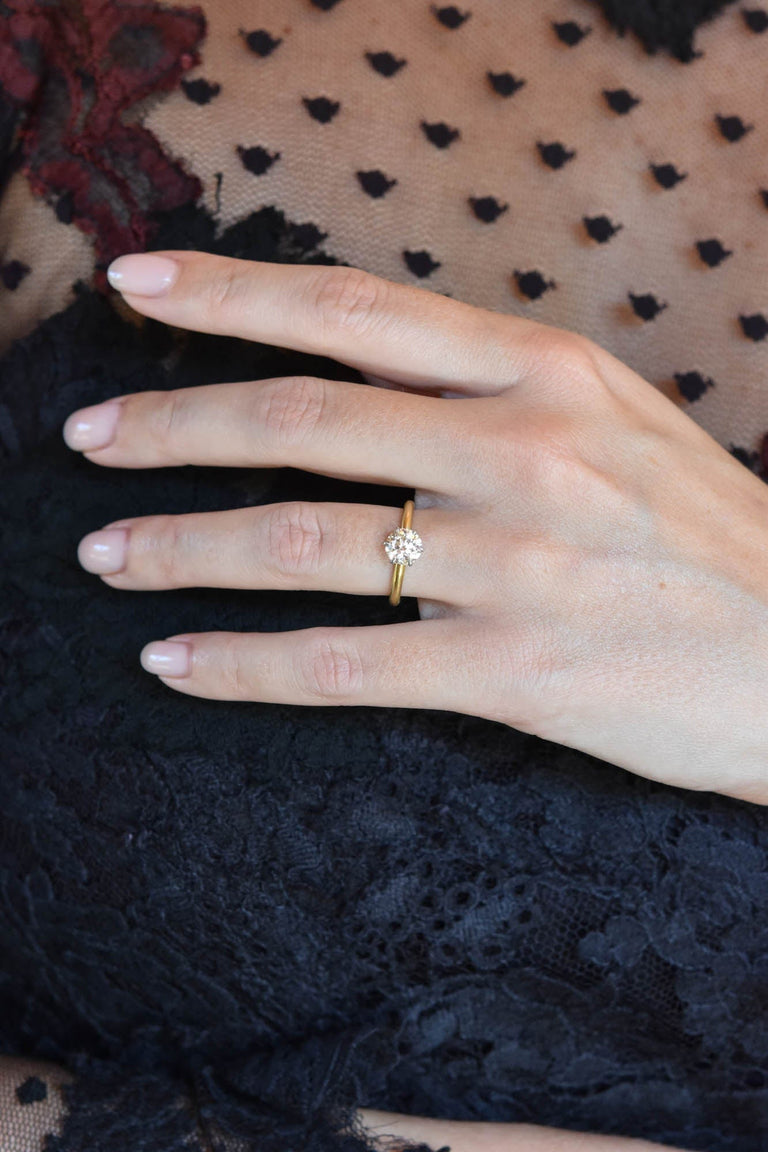 Edwardian Tiffany & Co. 1.21 Carat Old European Cut Diamond Vintage Engagement Ring