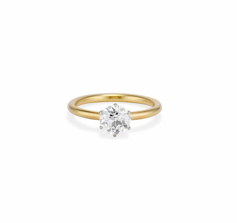 Edwardian Tiffany & Co. 1.45 Carat Old European Diamond and Gold Solitaire Engagement Ring