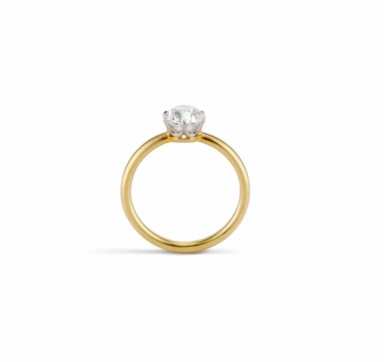 Edwardian Tiffany & Co. 1.45 Carat Old European Diamond and Gold Solitaire Engagement Ring