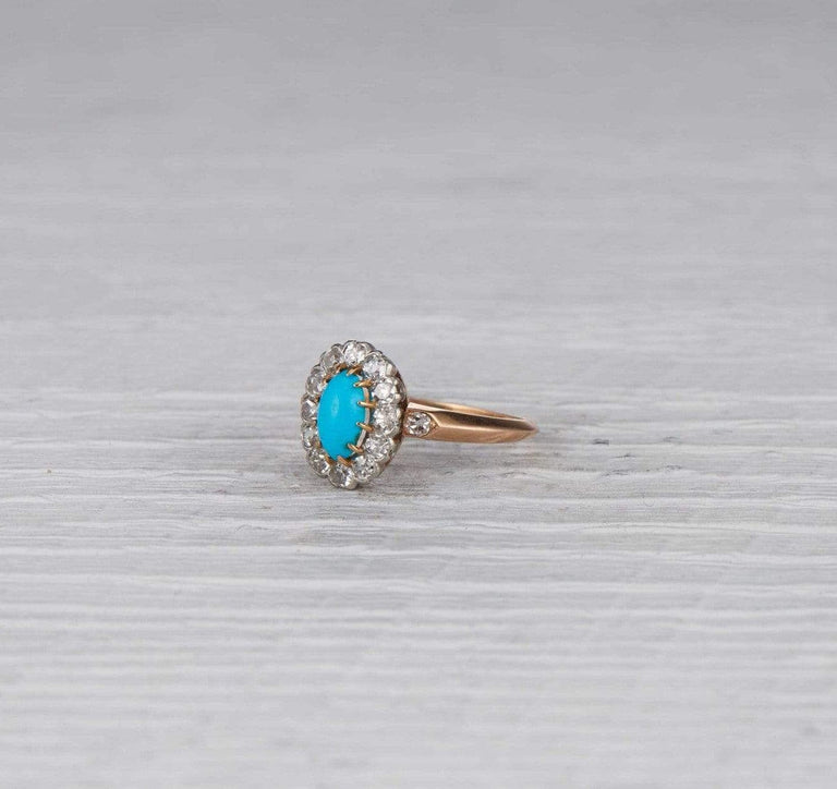 Edwardian Turquoise Cluster Ring