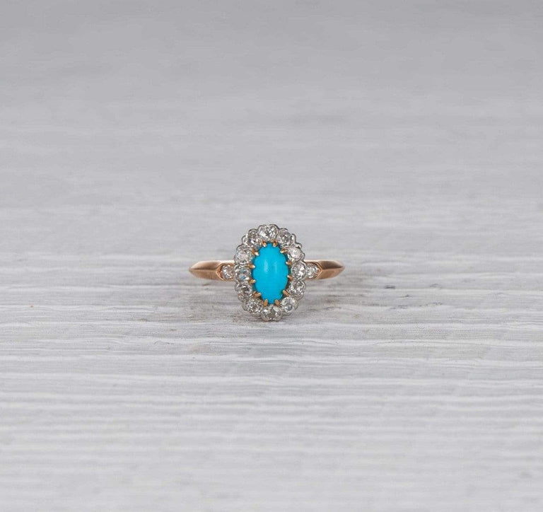 Edwardian Turquoise Cluster Ring