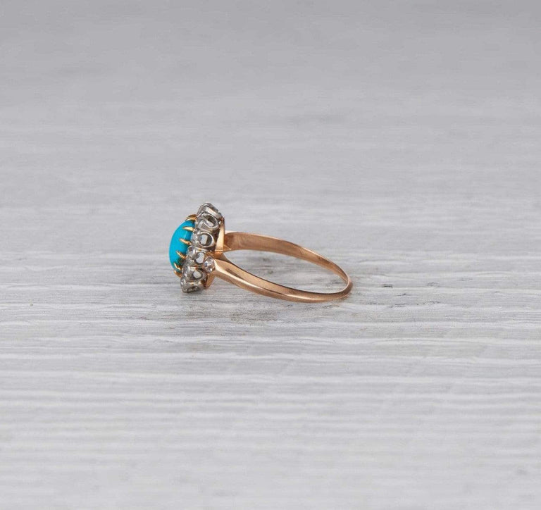 Edwardian Turquoise Cluster Ring