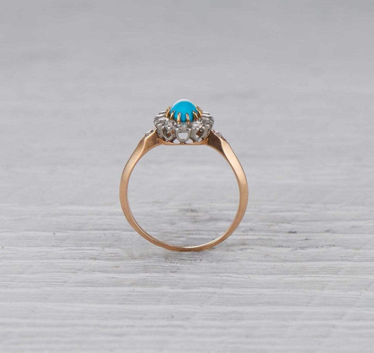 Edwardian Turquoise Cluster Ring