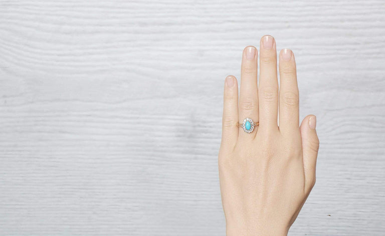 Edwardian Turquoise Cluster Ring