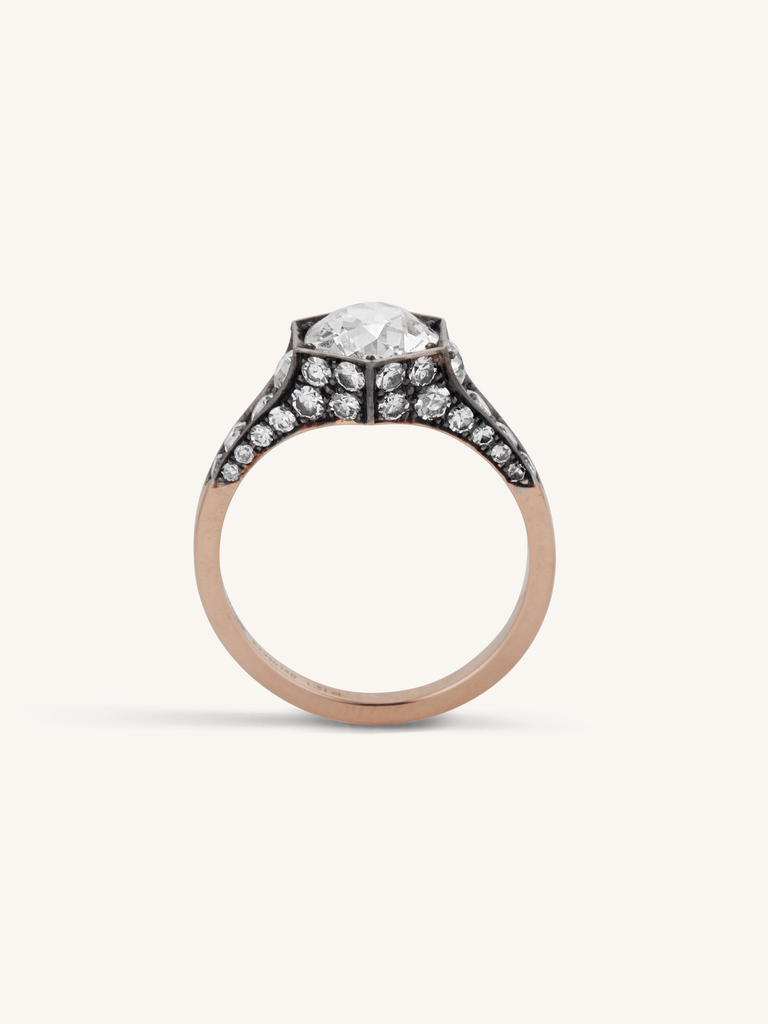 Erstwhile Honeycomb Vintage Inspired Engagement Ring