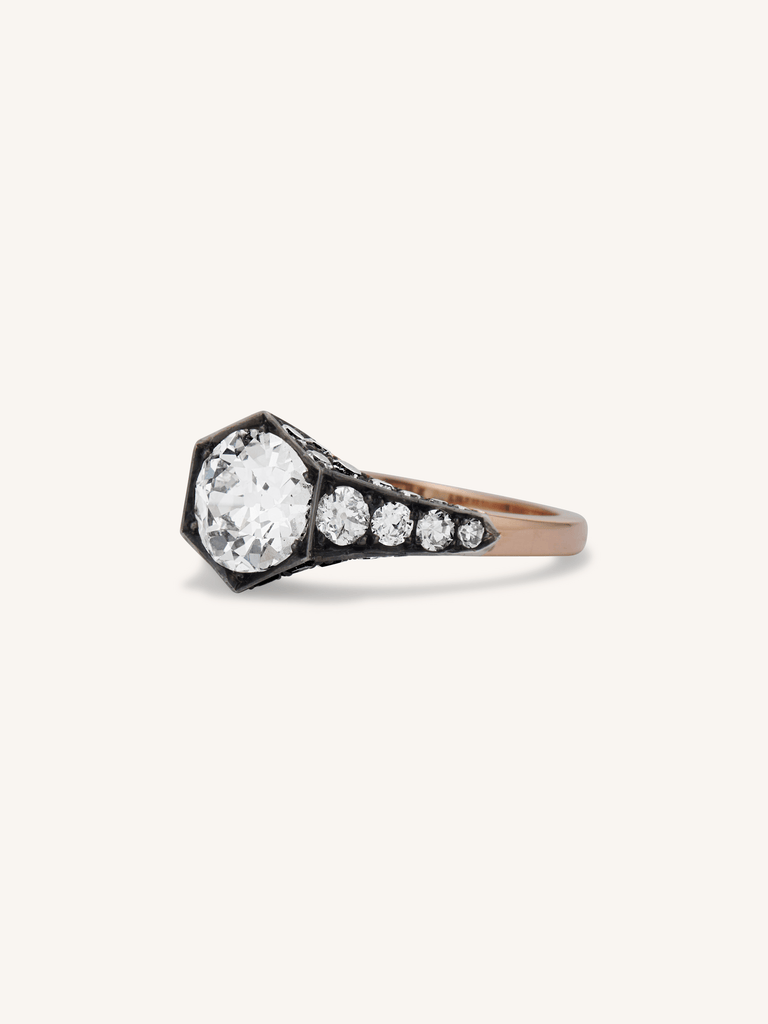 Erstwhile Honeycomb Vintage Inspired Engagement Ring