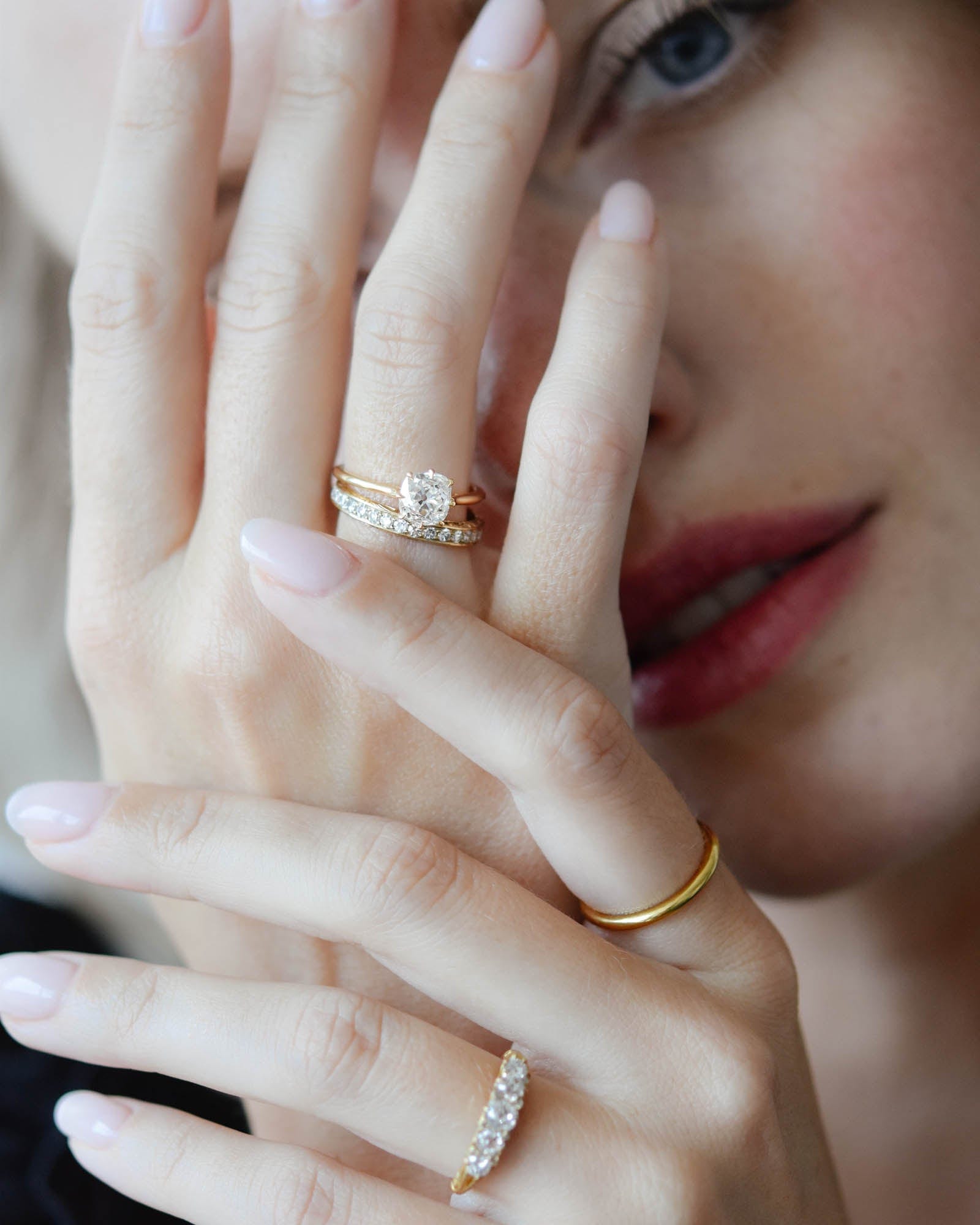 18K White Gold One Carat Princess Cut Diamond Ring | Barkev's