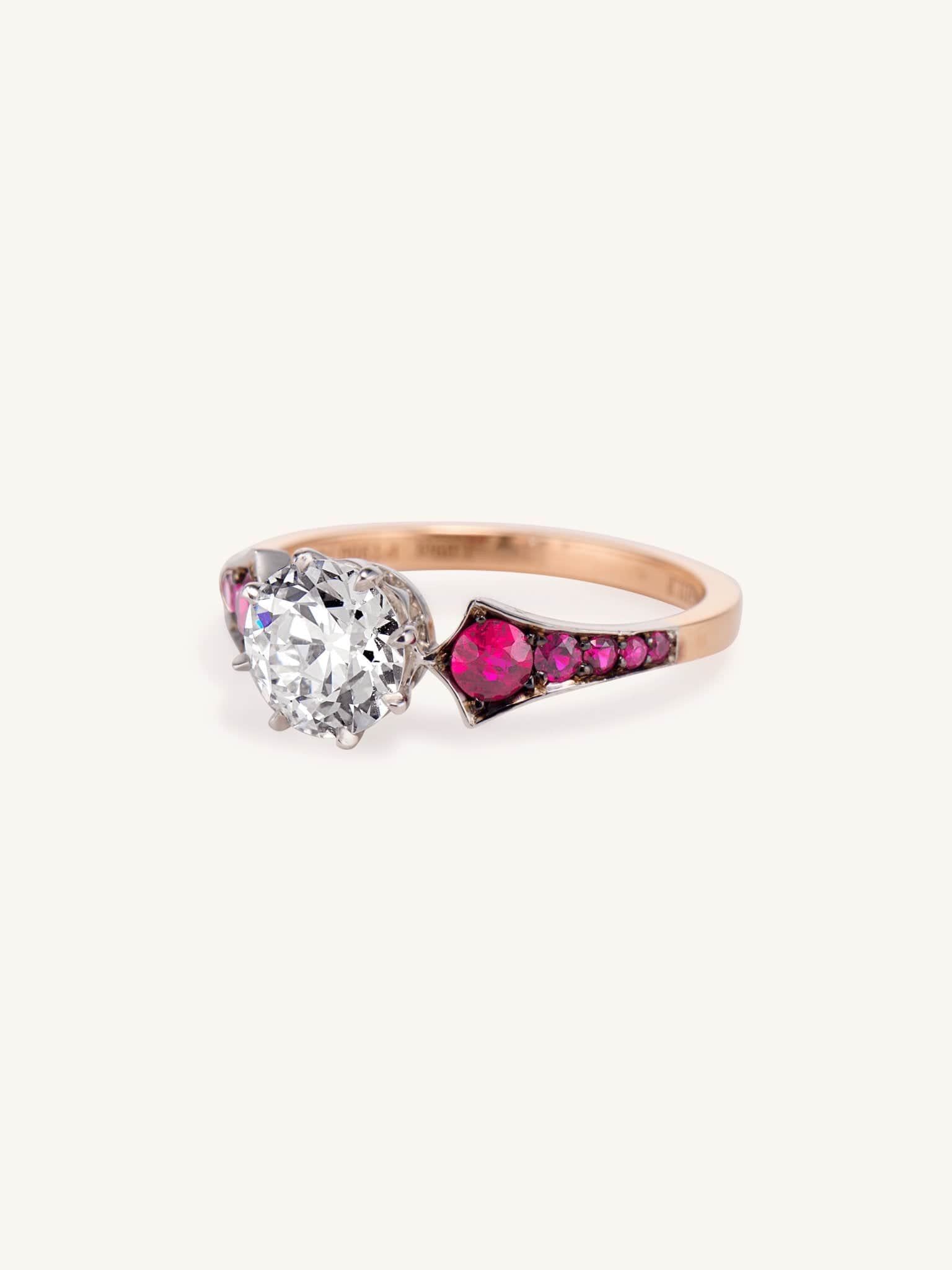 Buy Ruby Rose Gold Ring Diamond Natural Ruby Engagement Ring Bridal Ring  July Birthstone Anniversary Ring Promise Multistone Rings Cluster Ring  Online in India - Etsy