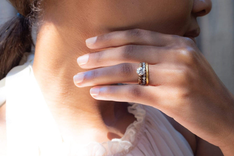 Etruscan Revival 1.01 Carat Old European Cut Diamond Gold Solitaire