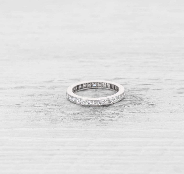 FRENCH CUT DIAMOND AND PLATINUM ETERNITY BAND