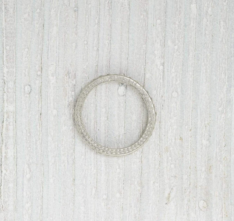 French Cut Diamond Art Deco Wedding Band