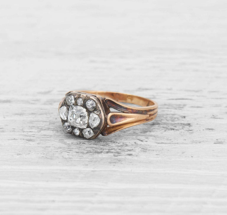 GEORGIAN DIAMOND CLUSTER RING