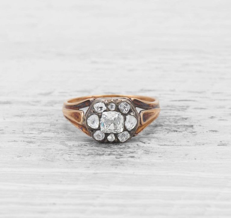 GEORGIAN DIAMOND CLUSTER RING