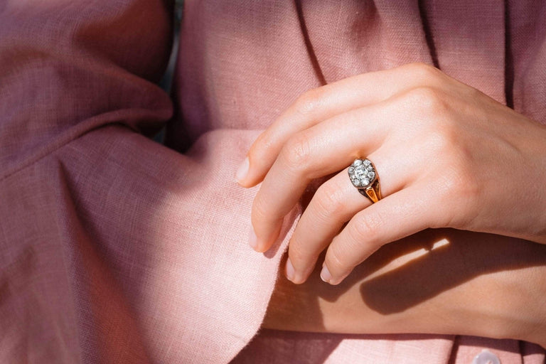 GEORGIAN DIAMOND CLUSTER RING