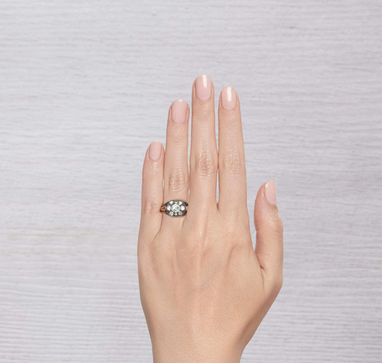 GEORGIAN DIAMOND CLUSTER RING