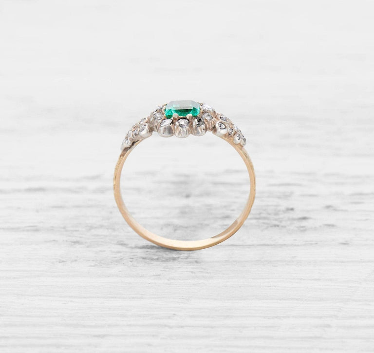 GEORGIAN EMERALD ENGAGEMENT RING