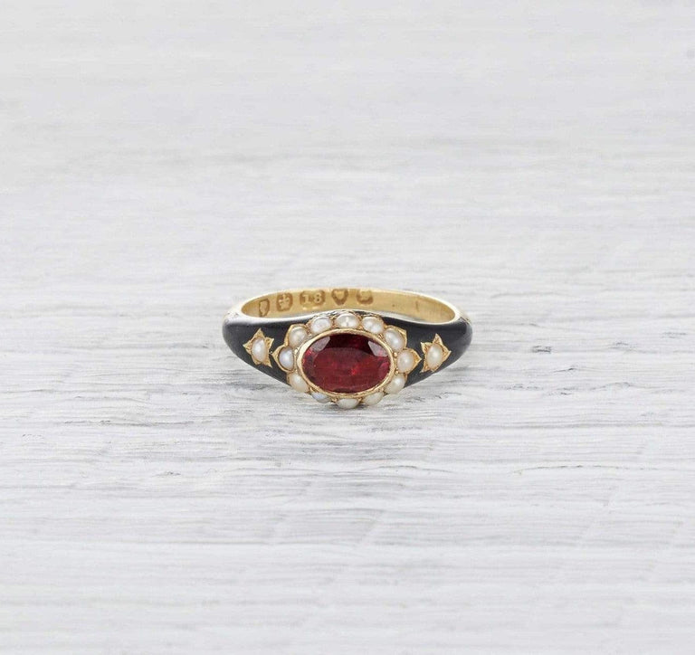 Georgian Enamel Mourning Ring
