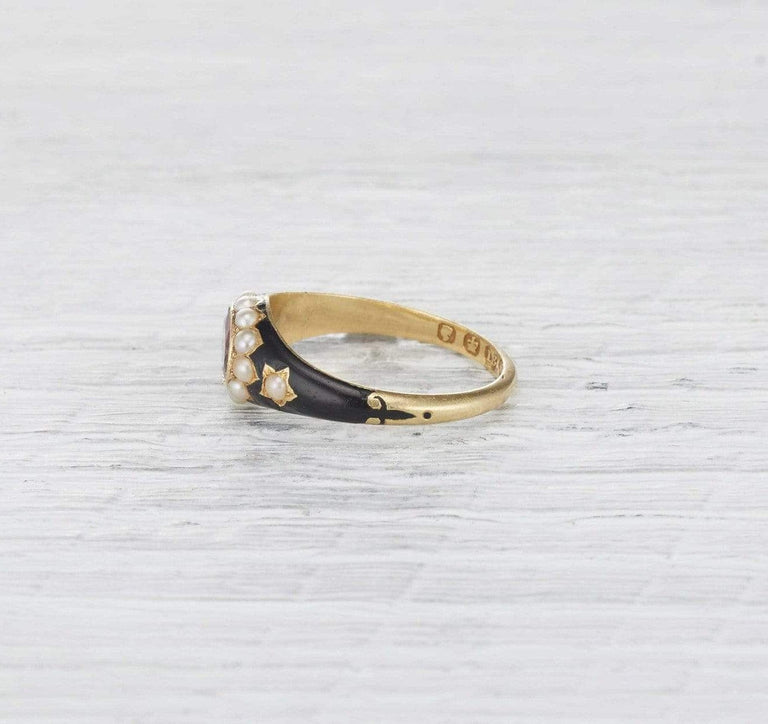 Georgian Enamel Mourning Ring