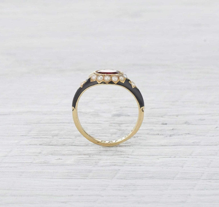 Georgian Enamel Mourning Ring