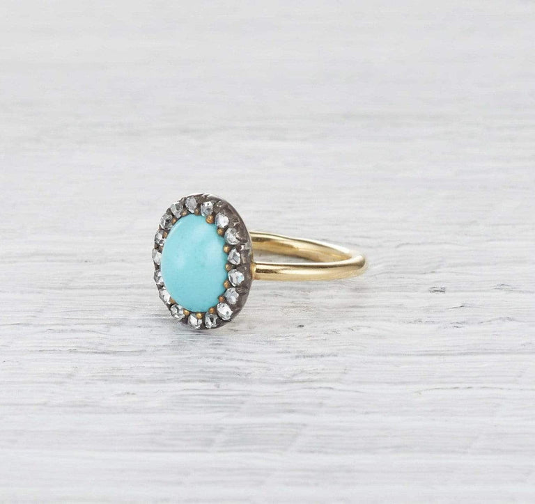 Georgian Turquoise Cluster Ring