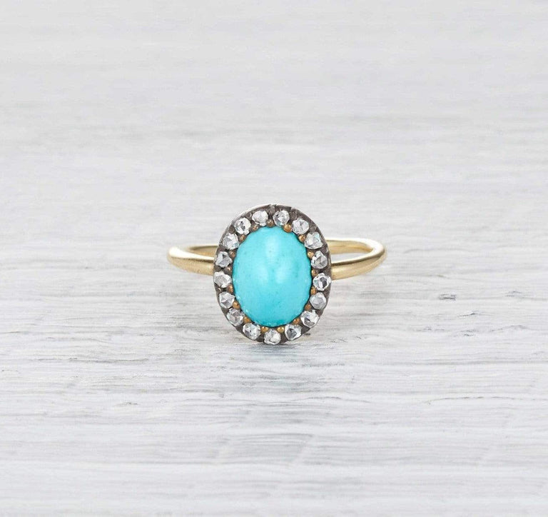 Georgian Turquoise Cluster Ring