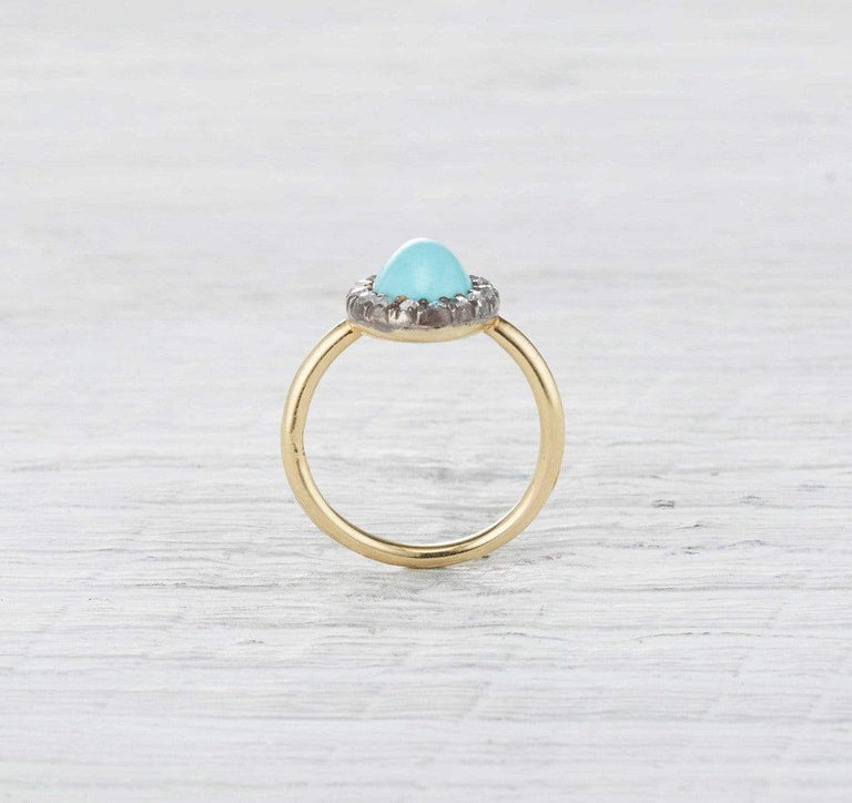 Georgian Turquoise Cluster Ring