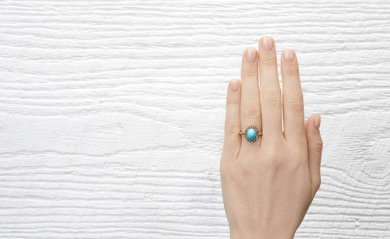 Georgian Turquoise Cluster Ring