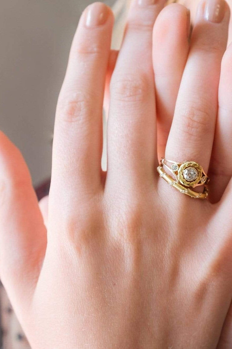 Gold Wreath Diamond Engagement Ring