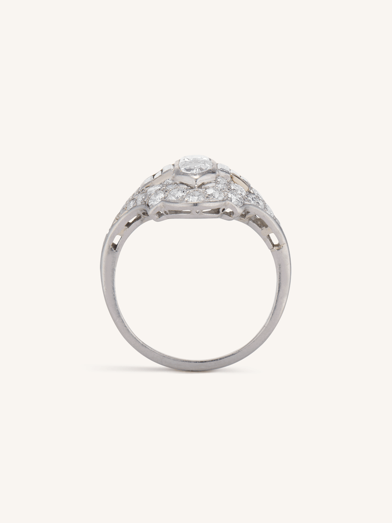 Late Art Deco Bullet Cut Diamond Dinner Ring