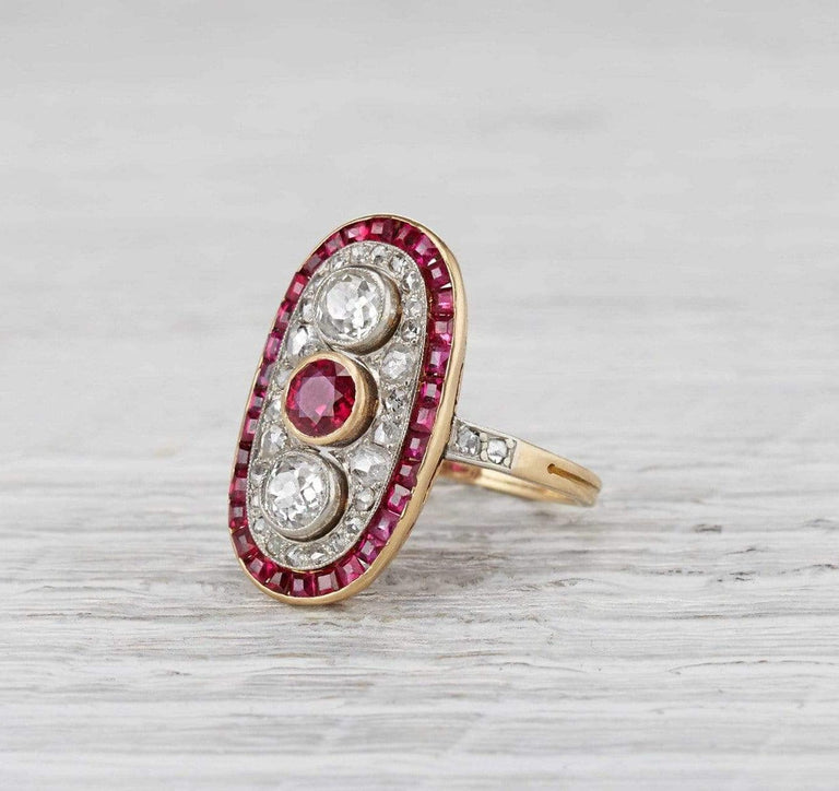 Late Edwardian Three Stone Cluster Ring