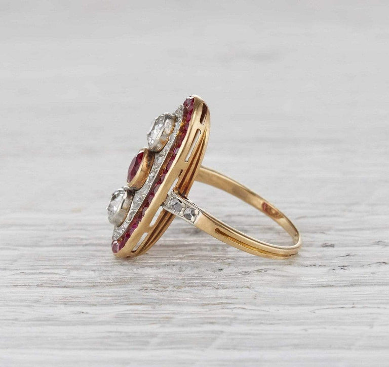 Late Edwardian Three Stone Cluster Ring