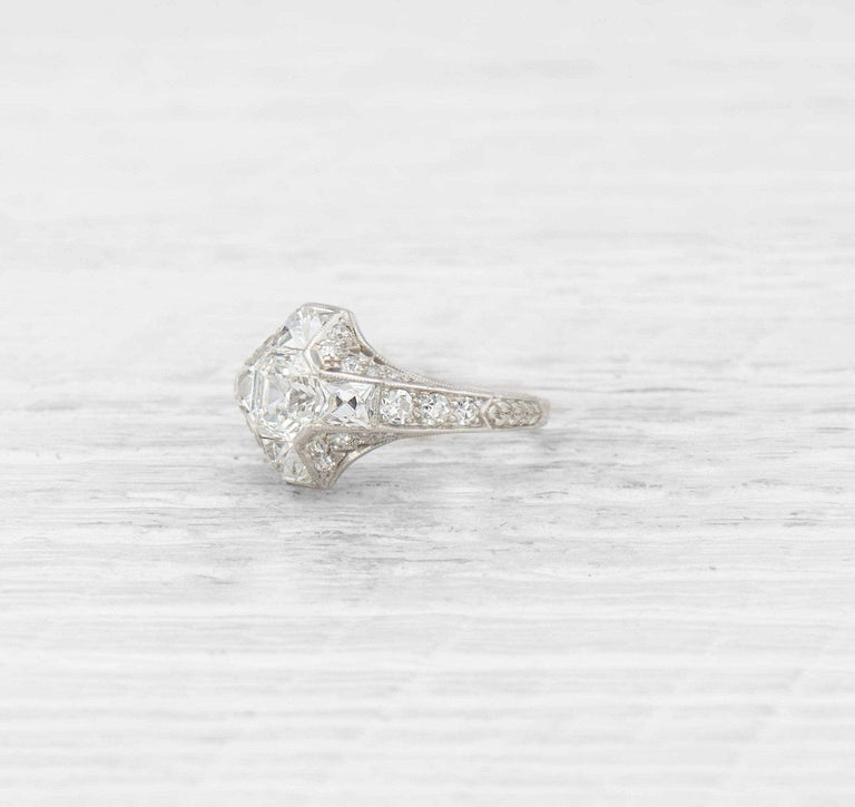Late Edwardian Tiffany & Co. Asscher-Cut Diamond Engagement Ring