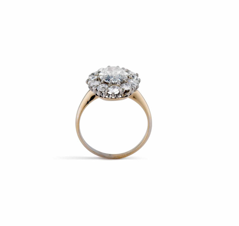 Late Victorian 1.53 Oval Cut Diamond Engagement Ring