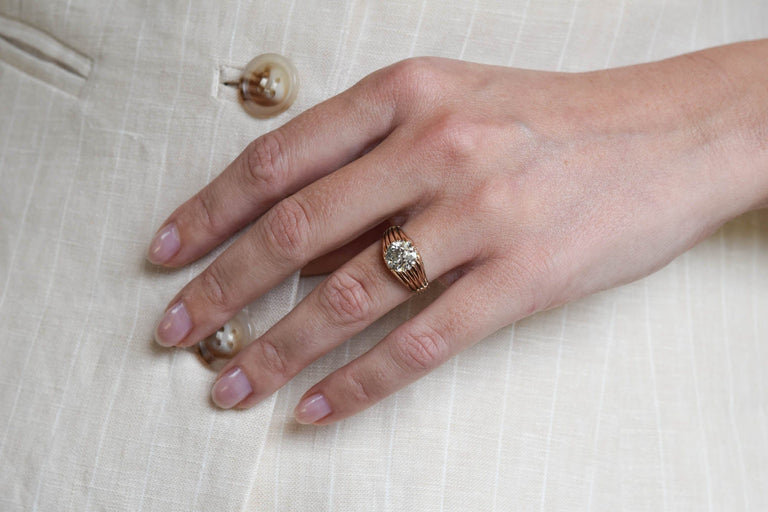 Late Victorian 2.37 Old Mine Diamond Ring