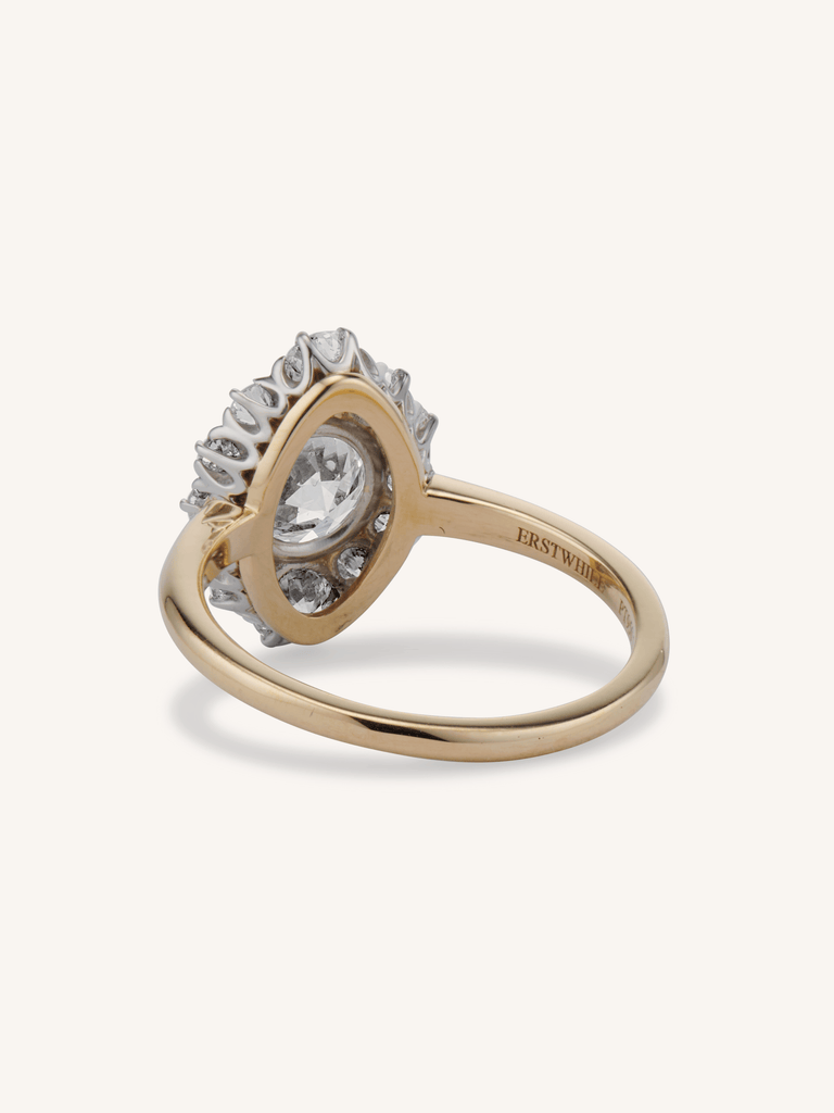 Leia Vintage Inspired Old European Diamond Cluster 18k Engagement Ring