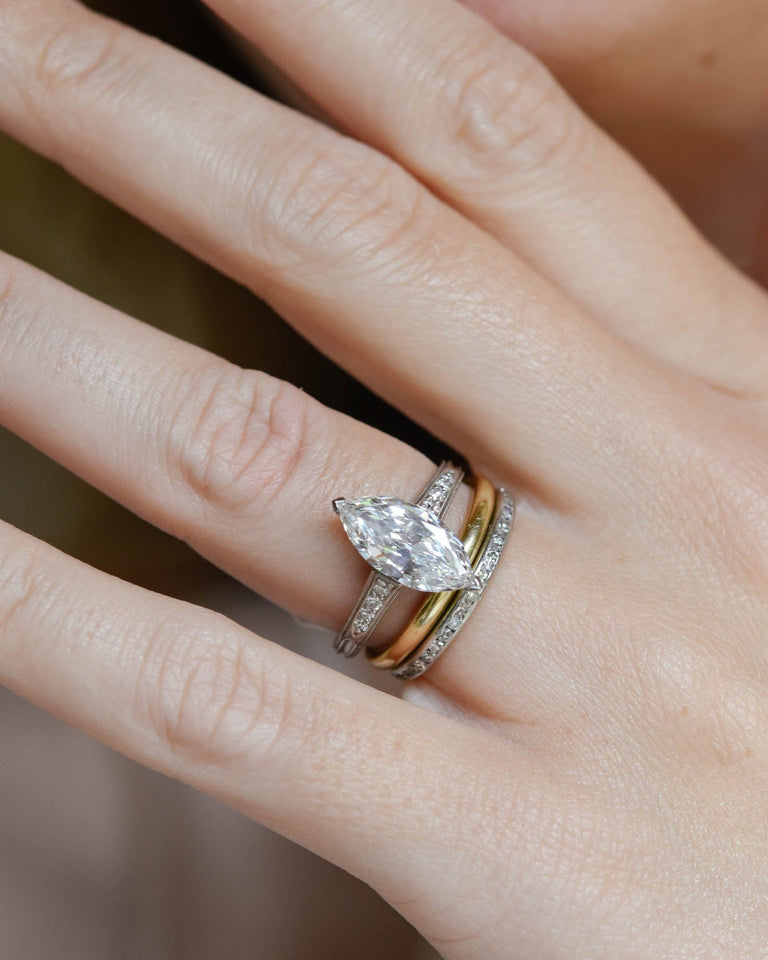 Marcus & Co. 2.06 Carat Marquise Diamond Vintage Engagement Ring