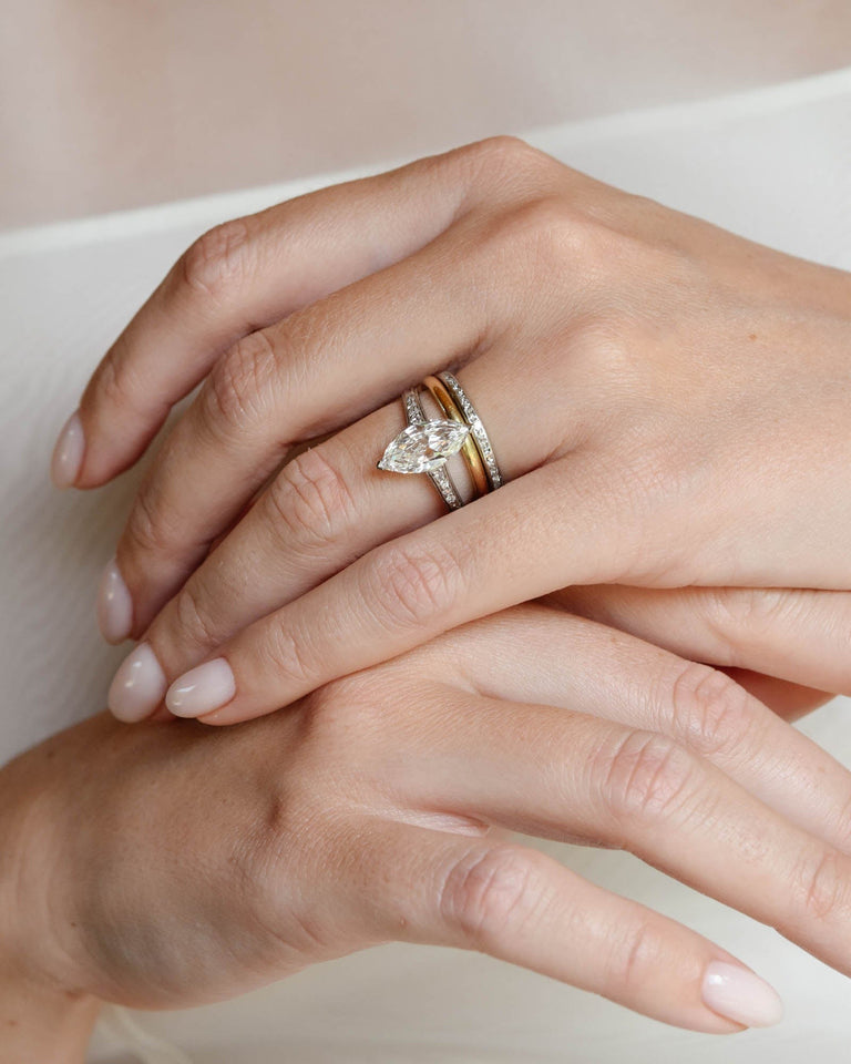 Marcus & Co. 2.06 Carat Marquise Diamond Vintage Engagement Ring