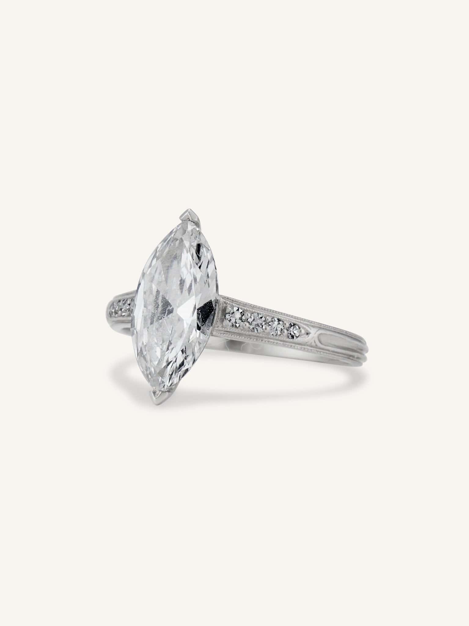 Marcus & Co. 2.06 Ct Marquise Diamond Vintage Engagement Ring – Erstwhile