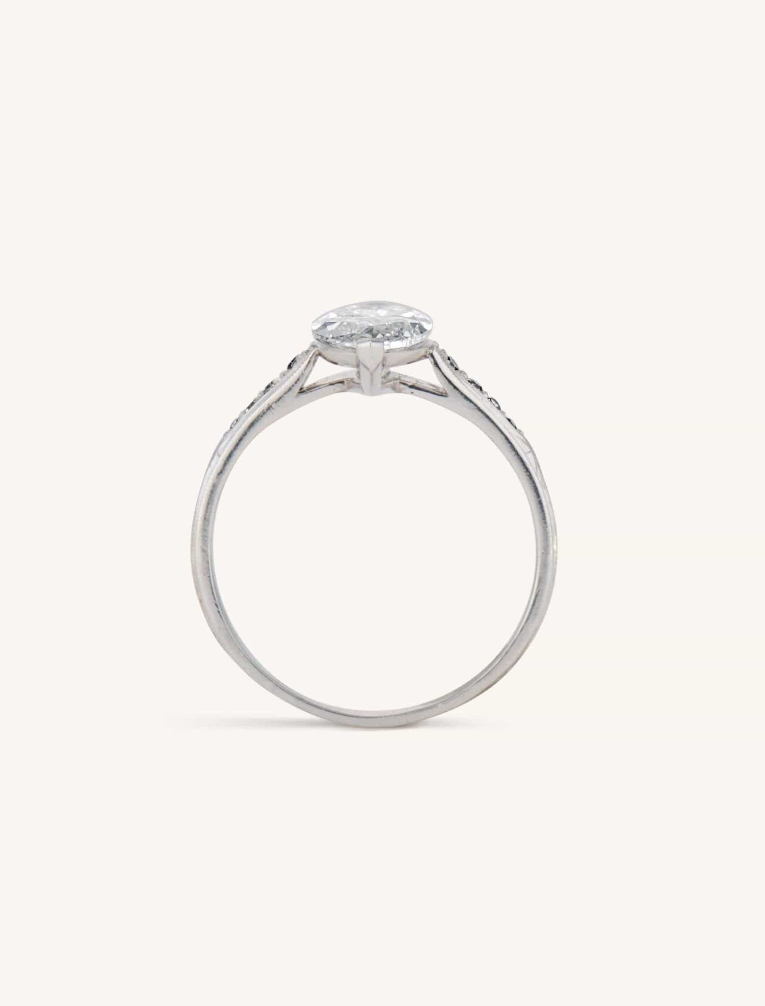 Marcus & Co. 2.06 Ct Marquise Diamond Vintage Engagement Ring – Erstwhile