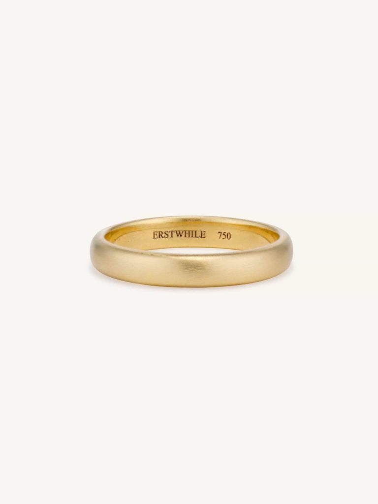 Men's Classic Hoop Wedding Band in 4mm Brushed 18k Yellow Gold
