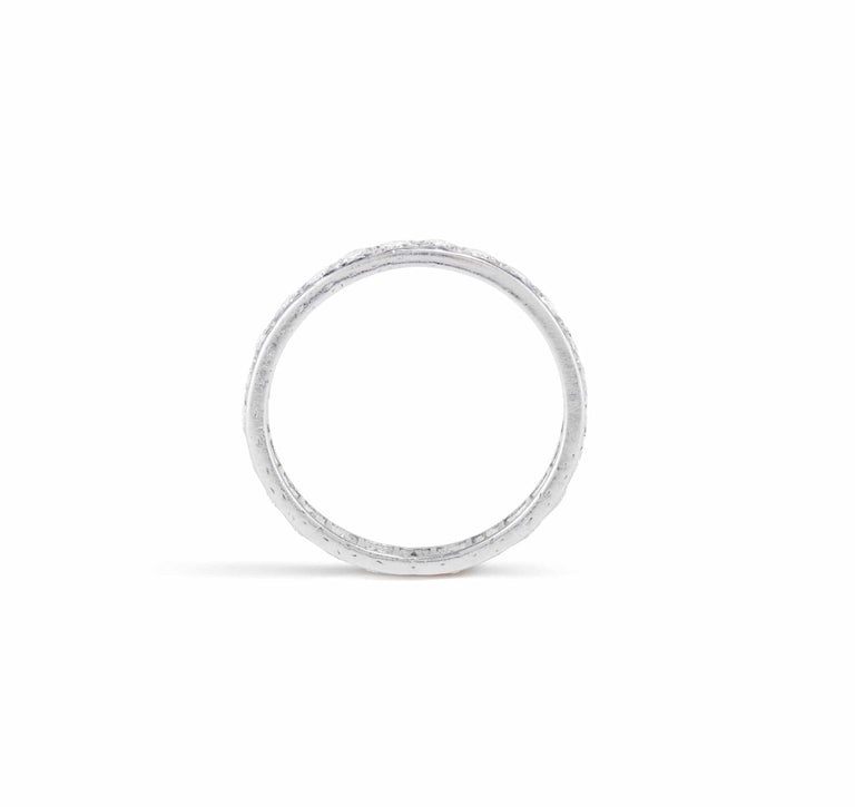 Mid-Century 1.00 Carat Round Diamond and Platinum Wedding Band