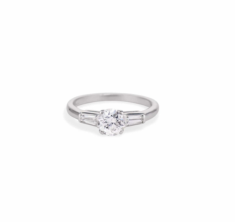 Mid-Century 1.05 Carat Transitional Cut Diamond Solitaire