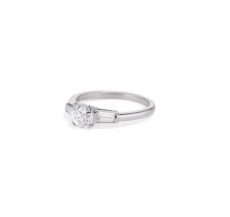 Mid-Century 1.05 Carat Transitional Cut Diamond Solitaire