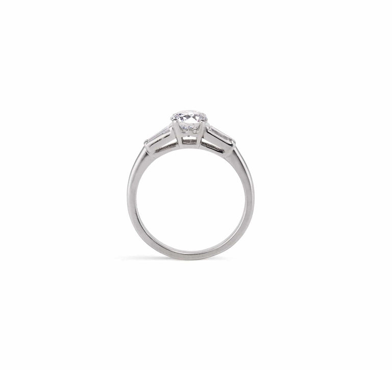 Mid-Century 1.05 Carat Transitional Cut Diamond Solitaire