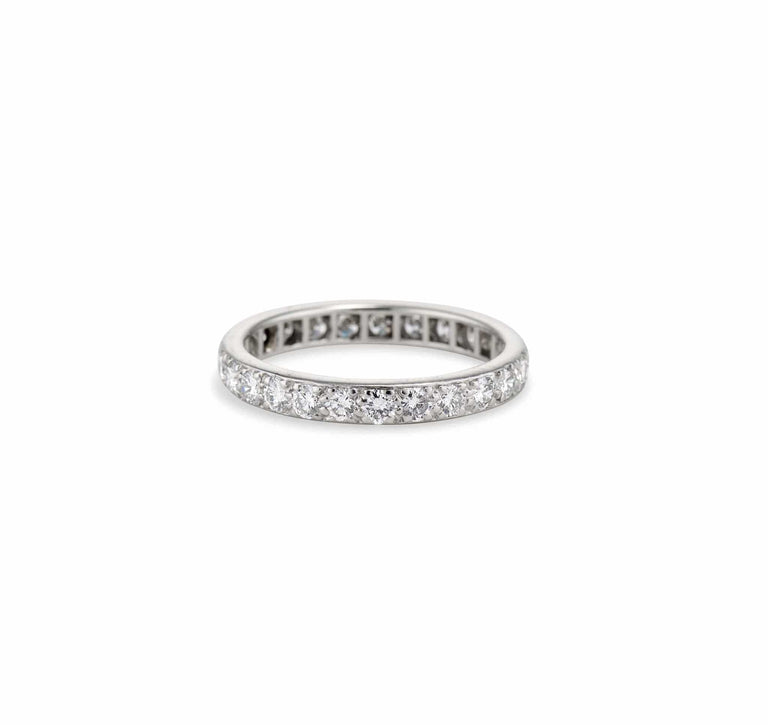 Mid-Century 1.20 Carat Diamond and Platinum Eternity Band