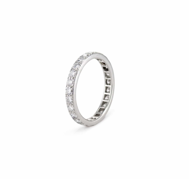 Mid-Century 1.20 Carat Diamond and Platinum Eternity Band