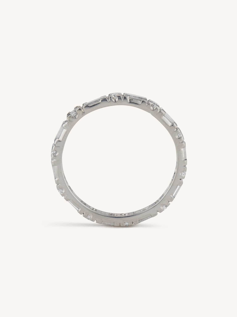 Mid Century 1.25 Carat Baguette & Round Cut Diamond Eternity Band